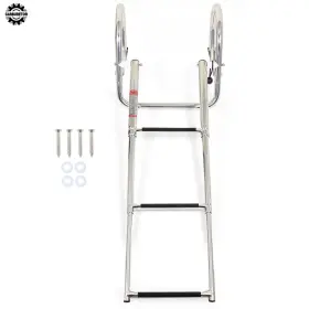 Hgf123536 Home-garden-fix 3 Steps Boat Ladder Stainless Steel Telescoping Folding Dock
