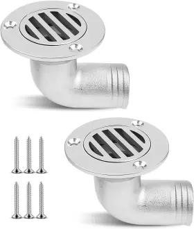 Bdf0626 Hzsifu 2 Boat Deck Floor Drain 1-1/2 Inch 38mm 90 Degree Marine 316 Stainless Steel