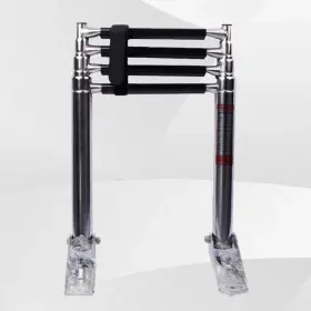 Int-054200 Intbuying Stainless Steel Marine Boat Ladder 4 Step Telescopic Ship Swimming