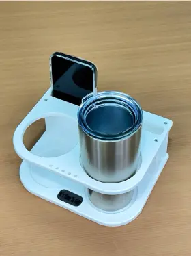 Ss-2c2p Its Time To Fish Boat Cup Holder For 2 Tumblers And Phones King Starboard Suction Mounted Marine