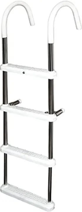 Dmt4-7 Jif Marine 4 Step Gunwale 7 Inch Hook Boat Ladder