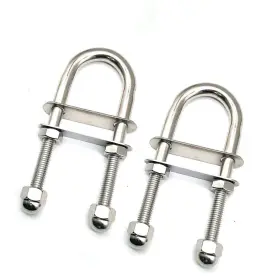 Jy-marine 613792570387 Stainless 316 Eye Bolts Stern Bow Tie Down U Bolt Plate Nuts 1/4 Inch