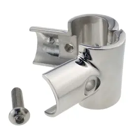 Keehui 699912010087 Boat Hand Rail Fitting 90 Degree Tee Hinged For 1 Inch Tube 316ss Polished