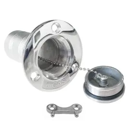 Keehui 699983361071 1.5 Inch 316 Stainless Steel Boat Deck Fill Key Cap Fuel Tank Filler Marine Use