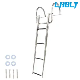Om277983oc Lablt 4 Step Stainless Steel Telescoping Boat Ladder With Pedal Hand Railing New