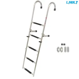 Om277992oc Lablt Stainless Steel Folding Ladder Telescoping 400 Lb. Limit 2 Step 3 New
