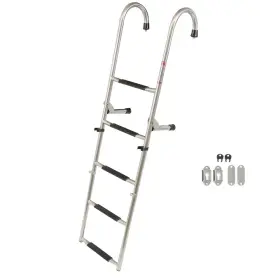 Qs494208qr Lablt Stainless Steel Folding Ladder Telescoping 400 Lb. Limit 2 Step 3