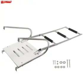 Pn3181258 Labwork-part 3-step Telescoping Boat Ladder Stainless Steel With Platform 2 Handrails