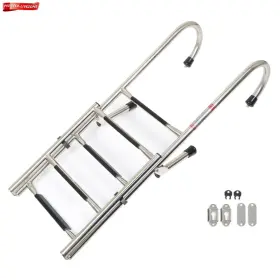 Pn3181464 Labwork-part Stainless Steel Folding Ladder Unused Telescoping 400 Lb. Limit 2 Step 3
