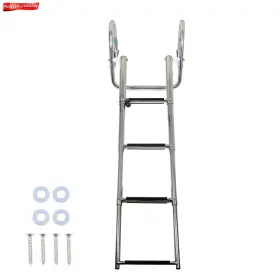 Pn3181361 Labwork-parts 4-step Stainless Steel Boat Ladder Folding Telescoping Swim Deck With Pedal