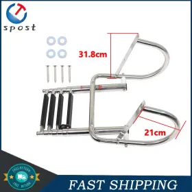 Sst16853t Labworkmoto 4 Step Stainless Steel Telescoping Boat Ladder With Pedal Hand Railing New