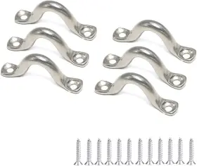 Lagogia 733371449924 M8 316 Stainless Steel Bimini Boat Top Pad Eye Strap Tie Down Anchor