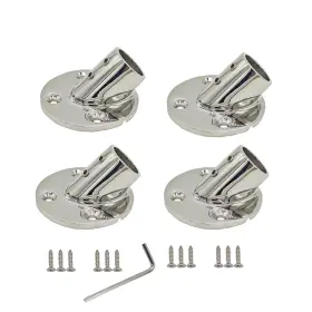 Lbkyj 734376597429 4 Pack 45 Degree 7/8 Inch Boat Hand Rail Round Base Heavy Duty