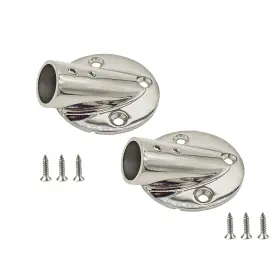 Lbkyj 734376597665 Set Of 2 Heavy Duty 1 Inch Boat Hand Rail Fittings 30 Round Base Marine 316