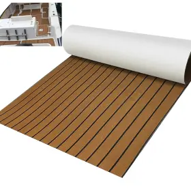 Lubemida 712450627205 Foam Boat Flooring Eva Sheet Marine Faux Teak Decking Carpet For Yac