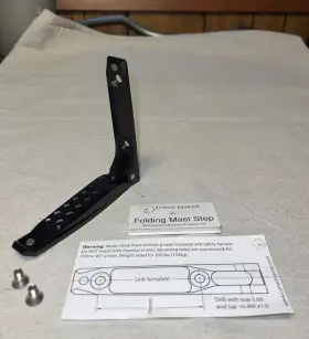 574-01 Lunar Marine Folding Mast Step Black Anodized Aluminum And Titanium Pin