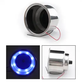P005-a010 Madhornets Blue Glowing 8 Led Cup Holder With Stainless Rim 3 5/8 Inch Hole Required- Boat