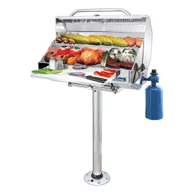 T10-185 Magma 768674093734 Products Double Locking Stowable Pedestal Mount Silver One Size