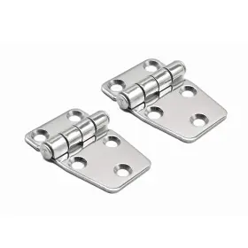Marine City 812525030468 Stainless Steel Short Sided Strap Hinges Polished Size 2.2 Inches 1.5