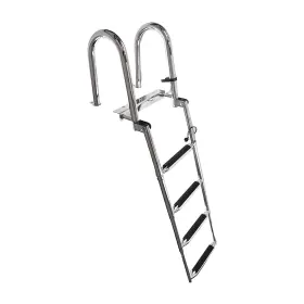 Marine City 812525035050 4-step Telescoping Boat Ladder Heavy Duty Extra Wide Steps For Boats