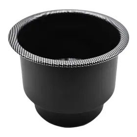 9682scf Marine City Cup Holder With Center Drain Hole Black Carbon Fiber Print Stainless Steel