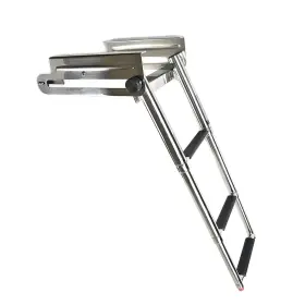 9925s3s  Marine City 304 Stainless Steel Telescoping 3 Step Under Slide Boarding Ladder