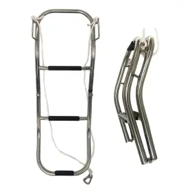Mc31151018-1 Marine City 3-step Folding Boat Ladder 304 Stainless Steel Anti-slip Steps
