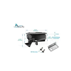 Mc32061012-2-fbm Marine City 2-2/5 Inch Nylon Black Round Hatch Flush Pull Stem Latch