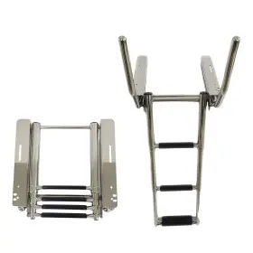 Mc42252049-1 Marine City 4 Step Under Platform Ladder 316 Stainless Steel With Handrail