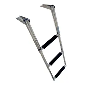 Mc73310011 Marine City Stainless Steel Telescoping Drop 3 Step Ladder Max.load 400 Lbs