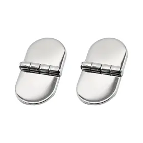 Mc74454153-2 Marine City 316 Stainless Steel D-shape Hinges With Cover Caps 2.9 Inch X1.5 2 Pcs