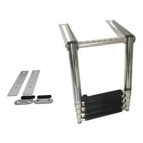 Mc83458816-1 Marine City 4-step Ladder Over Platform Sliding Telescoping For Boats