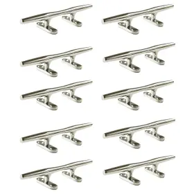 Mc99952065-10 Marine City 10 Pcs Stainless Steel Hollow Base Deck Mooring Rope Tie Cleat Boat