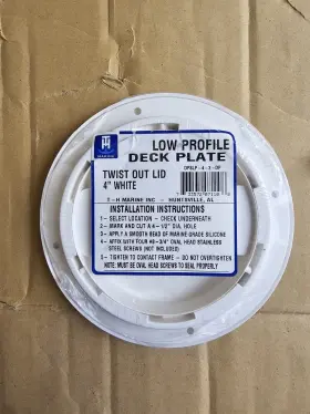 Dpslp-4-2-dp Marine Deck Plate Low Profile Twist Out Lid 4ftft White