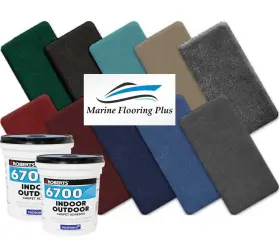 Mfp-2g Marine Flooring Plus 8.5 Ft Wide X 15 - 20 Oz. Bass Boat Carpet And Glue Kit -gun Metal Grey