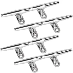 Mc9995s6-4 Marinebaby 4x Boat Stainless Steel 6 Inch Mooring Cleat Deck Line Rope Open Base