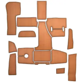 008bsn-132ck-0801-00 Marinemat Cobalt 2017 R30 Boat Non-skid Cockpit Mats 407953 Snap-it Brown Kit