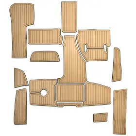 403841 Marinemat Cobalt 2017 R30 Boat Non-skid Cockpit Mats Snap-it Brown Kit