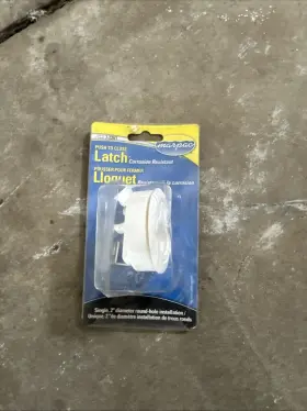 7-2261 Marpac .7-2261 Push Close Slam Latch White 2 Inch Hole Hatch Door Cabin Inside Actuato