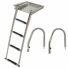 Mmi316-019827 Marson International Boat Under Platform Ladder Slide-out 4-step Ss