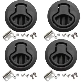 Fusblxf494 Mdeoosky Black 2 Inch Slam Latch Hatch Round Boat Flush Pull Locking Handle Deck 4 Pcs