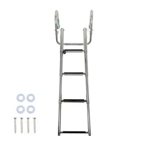 1173706 Menbager 4 Step Stainless Steel Telescoping Boat Ladder With Pedal Hand Railing Us