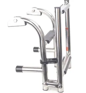 X002r27xt1 Modalis Transom Folding Boat Ladder - 10 Inch Wide Stainless Steel Steps For Marine Boats