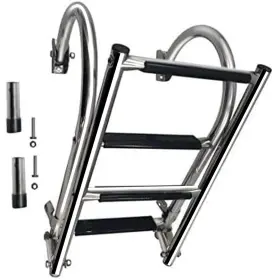 7102sl Mojiate 4-step Removable Stainless Steel Folding Boat Ladder For Marine And Yacht