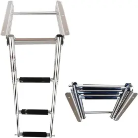 Mojiate 710558329507 Made Ladder Stainless Steel 3 Step Telescoping Folding Boat Boarding L
