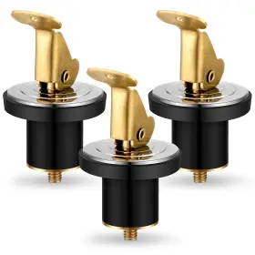 Hui-morningro-1495 Morningro 3 Pcs 5/8 Inch Baitwell Drain Plug Brass And Stainless Steel Snap Lock Boat D