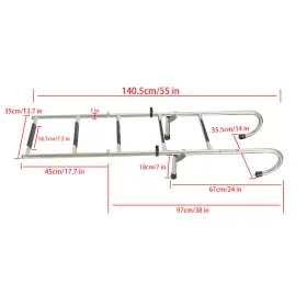 Ms15984v Moto-save New 2 Step 3 Stainless Steel Folding Ladder Telescoping 400 Lb. Limit
