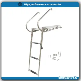 Ack2532652 Munirater New 3-step Stainless Steel Ship Ladder With Platform Marine Telescoping