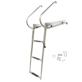 Aud14176d Munirater Usa 3-step Stainless Steel Ship Ladder With Platform Marine Telescoping