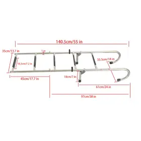 Aud14208d Munirater 2 Step 3 Stainless Steel Folding Ladder Telescoping 400 Lb. Limit Usa